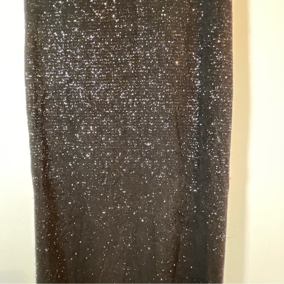 Evening Dress Black Glitter One Shoulder Gown Size S - Picture 3 of 8
